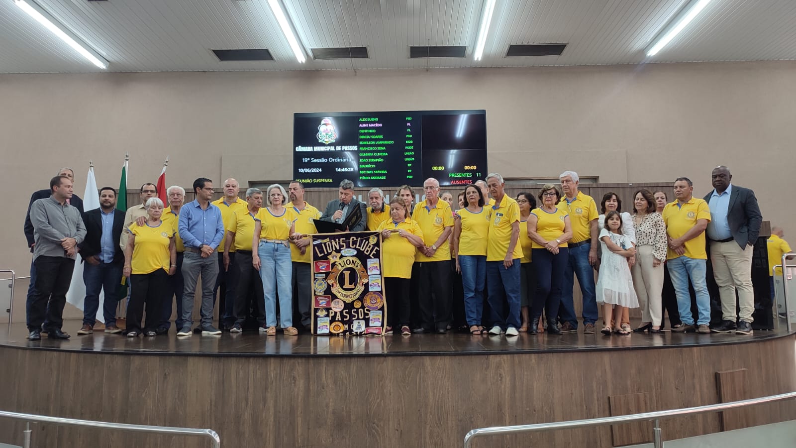 Lions Clube recebe Moção de Aplausos e Congratulações da Câmara Municipal de Passos 